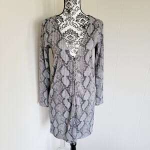 Daytrip Snakeskin Print Duster Cardigan